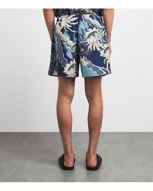 J.W. Anderson Blue Floral Print Swim Shorts for men