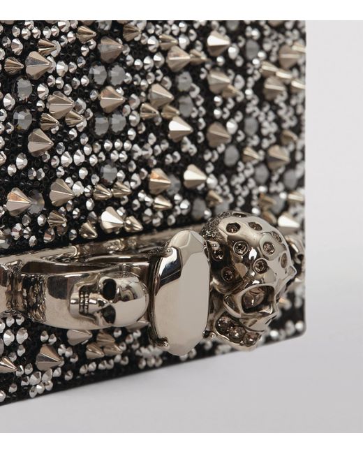 Alexander McQueen Black Mini Leather Jewelled Satchel