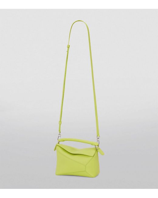 Loewe Yellow X Paula's Ibiza Mini Leather Puzzle Edge Top-handle Bag