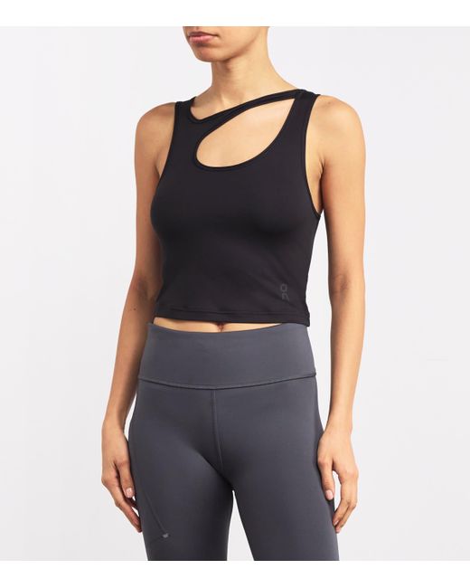 On Shoes Black Studio Cut-Out Crop Top
