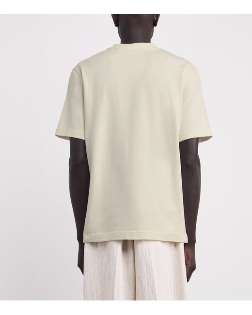 Jacquemus White Relaxed Fit T-Shirt With Subtle Logo Patch for men