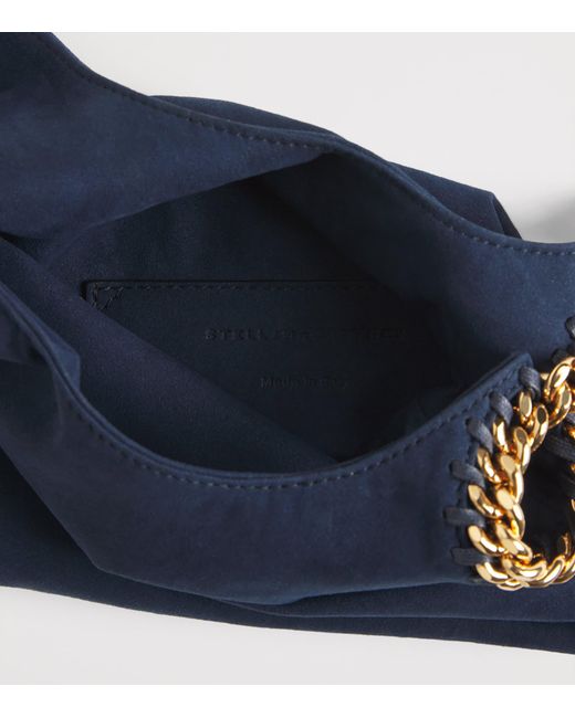 Stella McCartney Blue Faux Suede Falabella Wristlet Clutch Bag