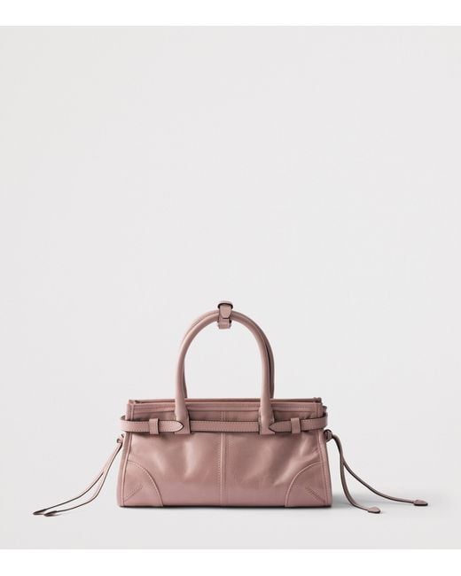 Prada Pink Mini Leather Bonnie Top-Handle Bag