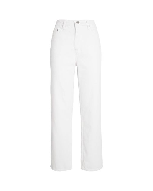 FRAME White Slouchy Mid-rise Straight Jeans