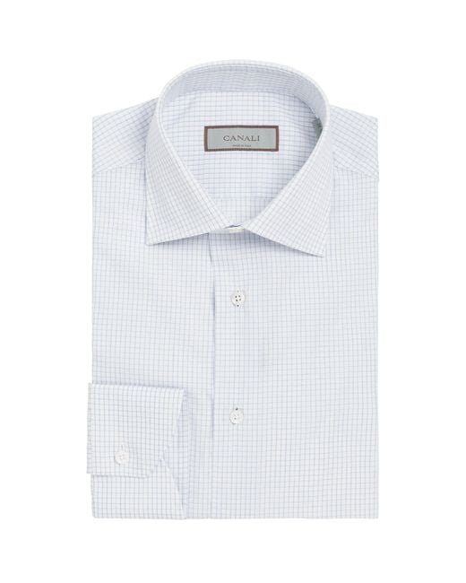 Canali Black Cotton Check Shirt for men