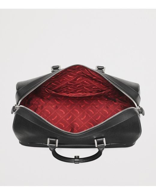 Aspinal Black Leather Connaught Holdall for men