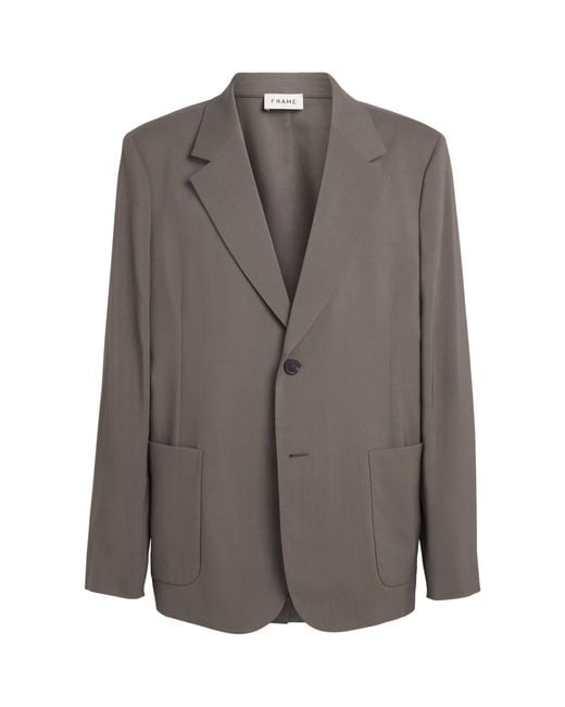 FRAME Gray Virgin Wool Unstructured Blazer for men
