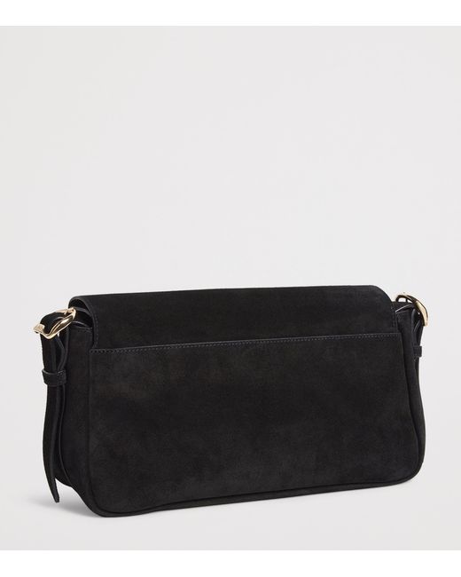 Sandro Black Suede Le Mambo Shoulder Bag