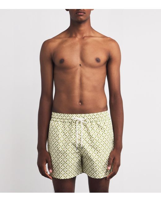 Frescobol Carioca Natural Lotus-Print Rio Swim Shorts for men
