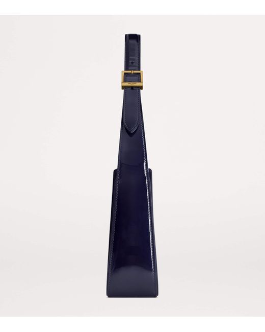 Saint Laurent Blue Patent Leather Le 5 À 7 Shoulder Bag