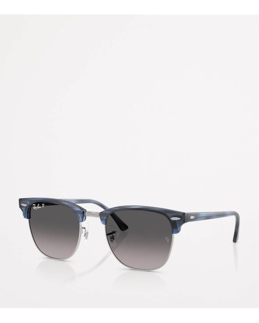 Ray-Ban Gray Rb3016 Clubmaster Square Sunglasses