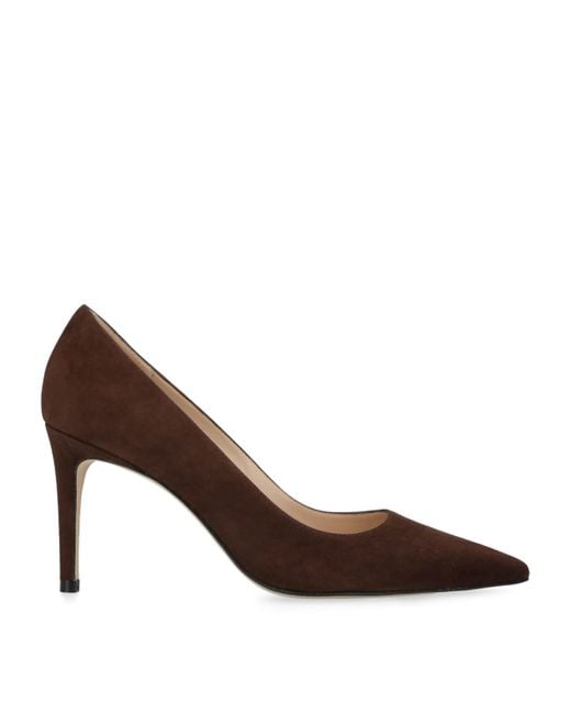 Stuart Weitzman Brown Suede Stuart Power Pumps 85