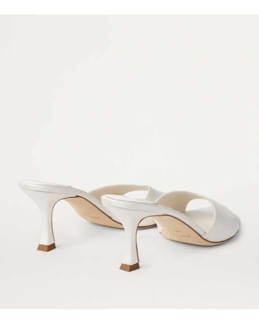 Jimmy Choo White Skye 70 Satin Mules