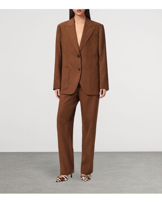 AllSaints Brown Wool-Blend Beck Blazer
