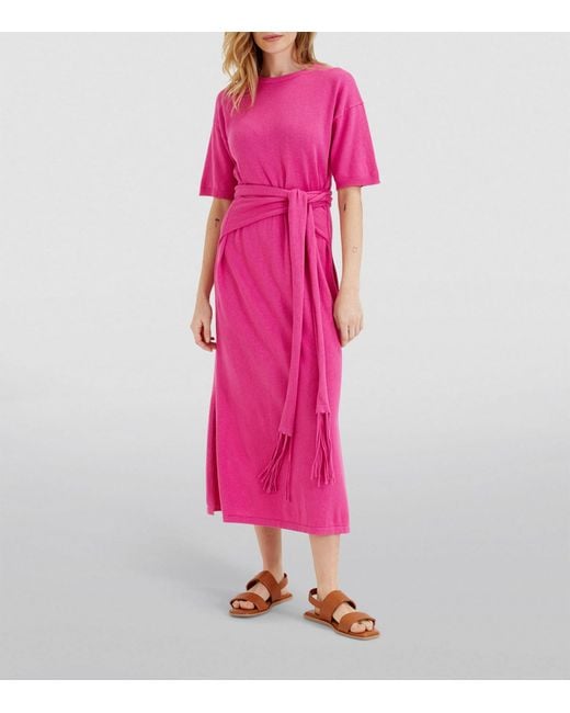 Chinti & Parker Pink Knitted Monaco Midi Dress