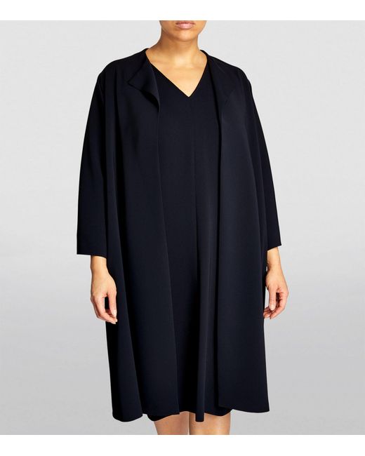 Marina Rinaldi Black Crepe Overcoat