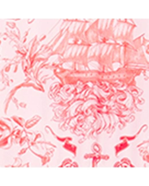 Alexander McQueen Pink Silk Sailor-Tattoo Asymmetric Maxi Dress