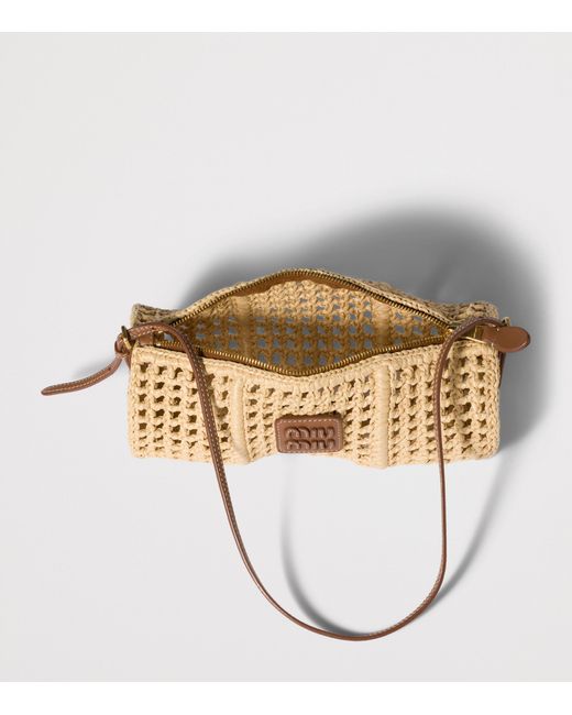 Miu Miu Metallic Crochet Mesh Pouch