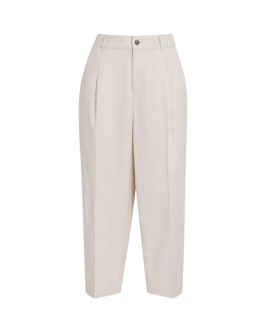 Varley White Cropped Ellison Trousers