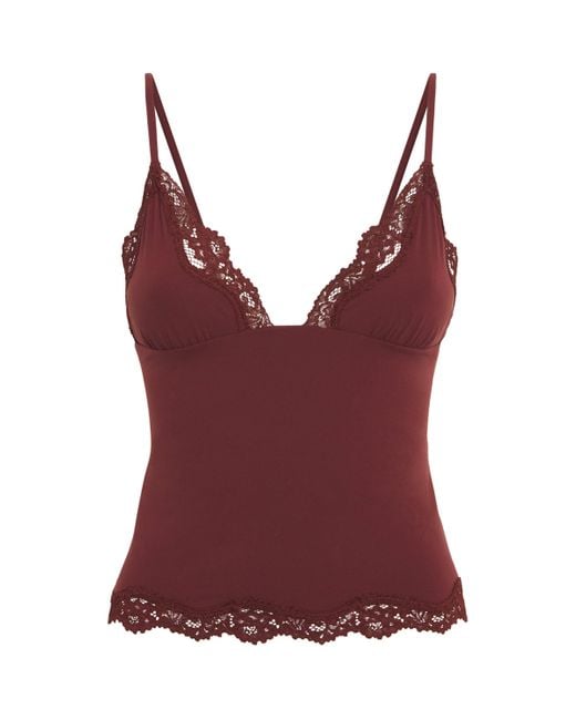Skims Red Fits Everybody Lace-Trim Cami Top