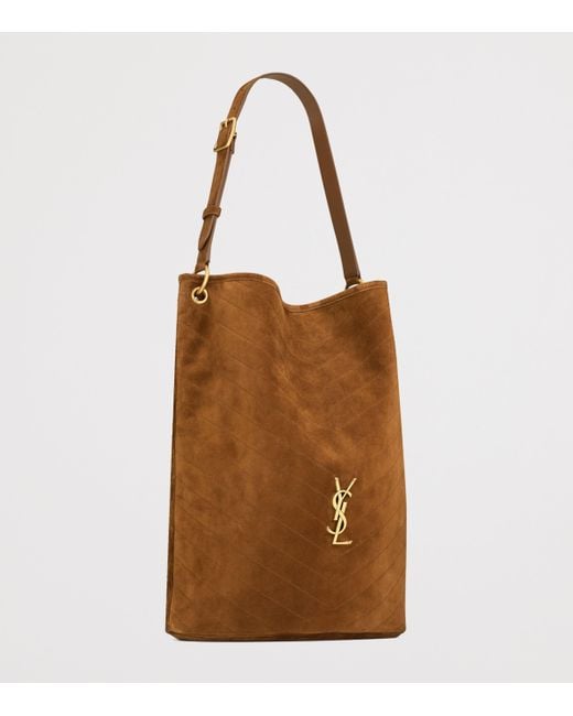 Saint Laurent Brown Suede Niki Bucket Bag