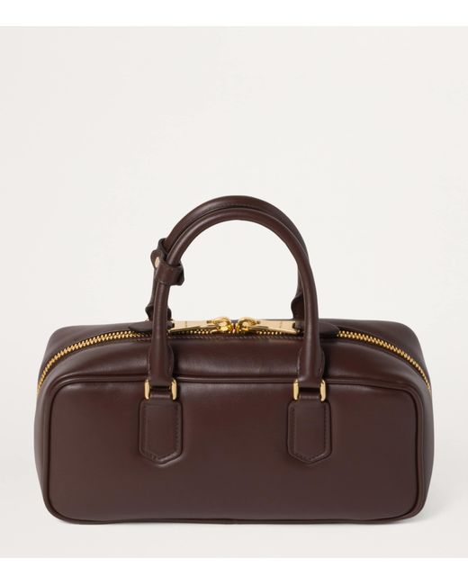 Miu Miu Brown Small Leather Arcadie Top-Handle Bag