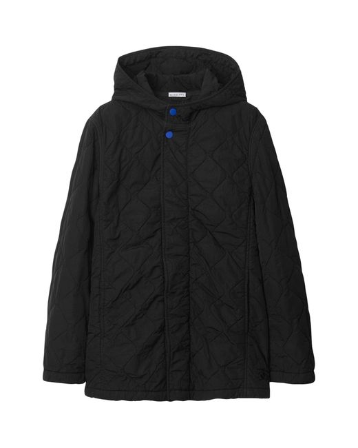 Burberry Black Quilted Hooded Jacket