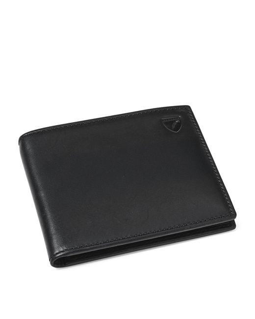 Aspinal Black Leather Bifold Wallet for men