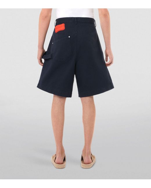 J.W. Anderson Blue Cotton Twisted Workwear Shorts