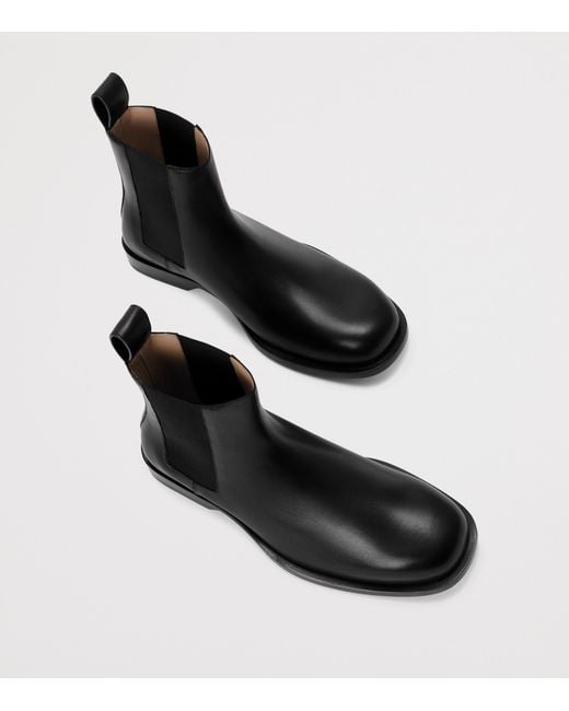 Loewe Black Leather Bobine Chelsea Ankle Boots for men
