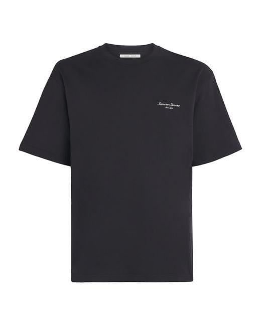 Samsøe & Samsøe Black Organic Cotton Sauni T-Shirt for men