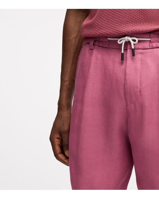 Boss Linen Tapered Shorts for men