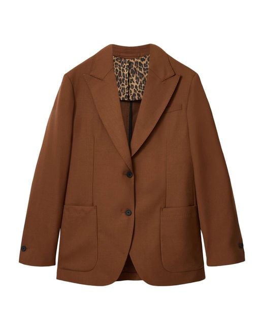 AllSaints Brown Wool-Blend Beck Blazer