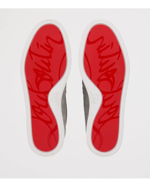 Christian Louboutin Gray Chambeliboat Donna Leather Boat Shoes