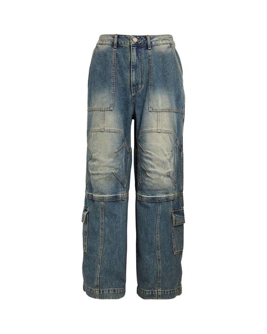 Juun.J Blue Wide-leg Cargo Jeans for men