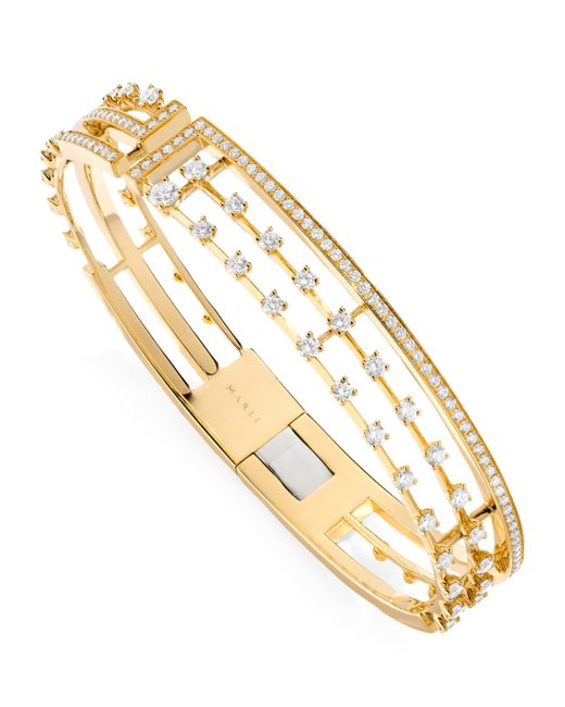 Marli New York Metallic Large And Diamond Avenues Bangle