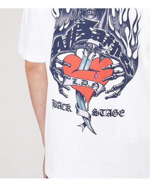 AllSaints White Organic Cotton Scimitar T-Shirt for men