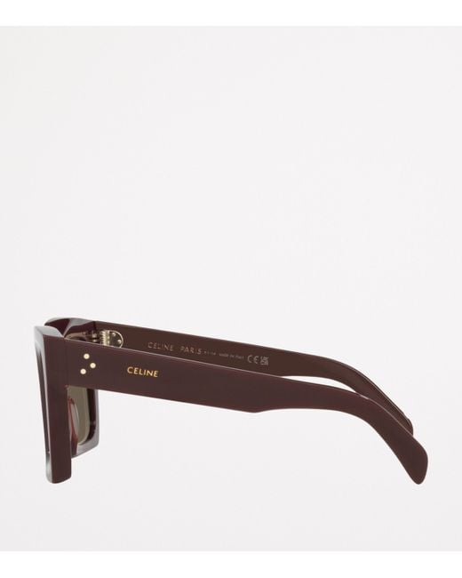 Céline Brown Rectangular 3 Dots Sunglasses
