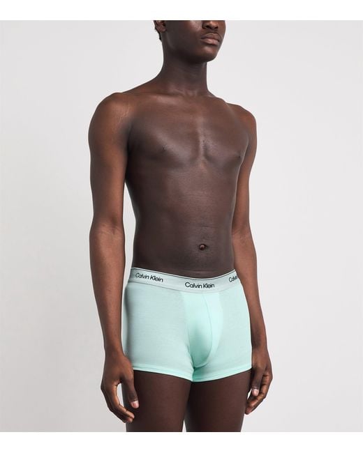 Calvin Klein Blue Cotton Stretch Icon Metallic Boxer Briefs for men