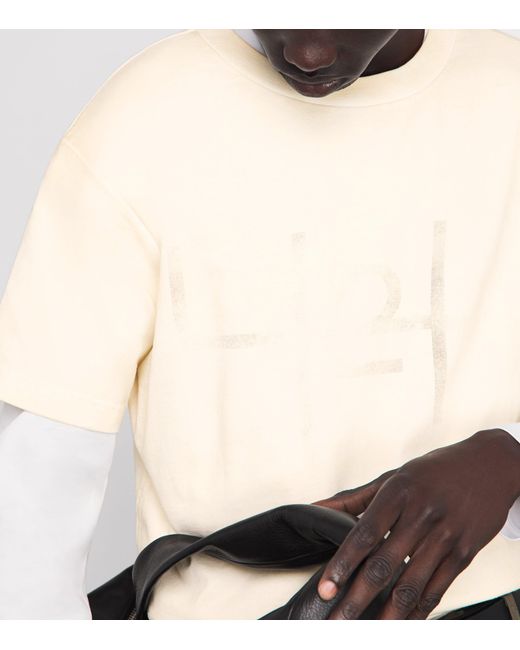 424 White Cotton Logo T-Shirt for men