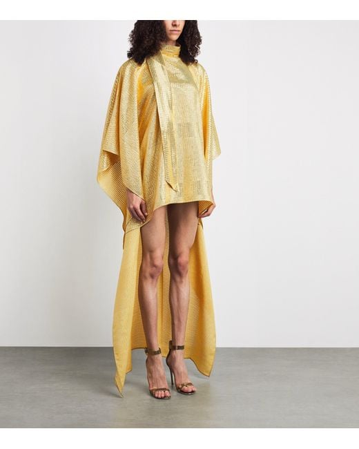 Taller Marmo Metallic Silk-Blend Denver Sunrise Kaftan Dress