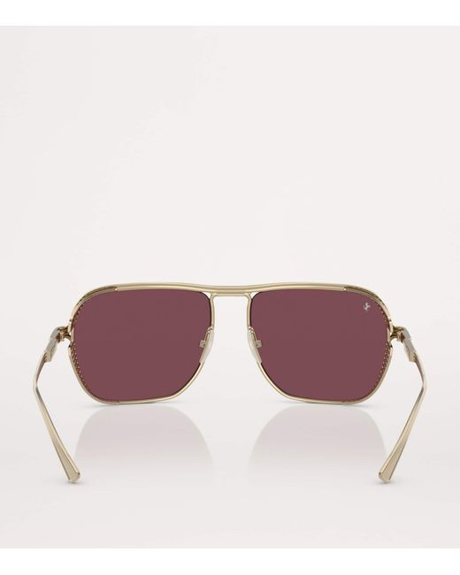 Ferrari Purple Logo-Detail Sunglasses