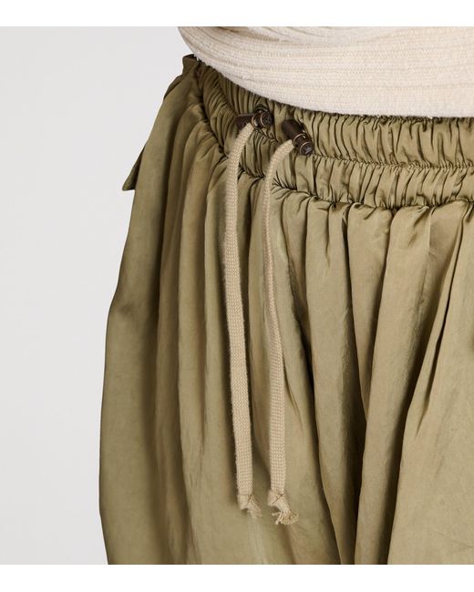 Balmain Green Twill Drawstring Shorts