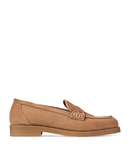 Jimmy Choo Brown Velvet Suede Ivy Loafers