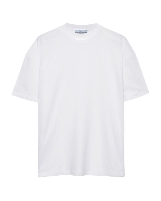 Prada White Cotton Jersey Oversized T-Shirt