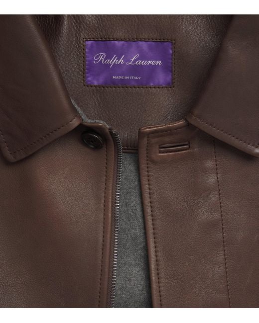 Ralph Lauren Brown Leather Everett Flight Jacket for men