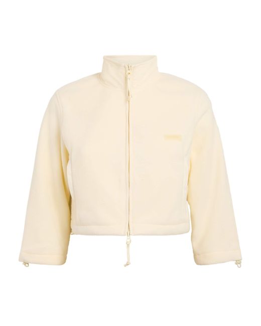 Skims Natural Cropped Fleece Jacket
