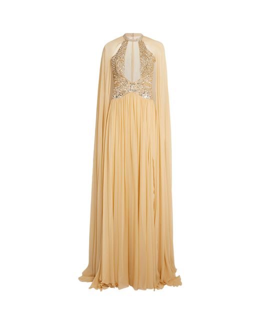 Georges Hobeika Natural Tulle Embellished Gown