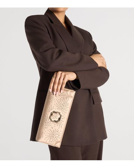 Malone Souliers Natural Embellished Satin Vivien Clutch Bag