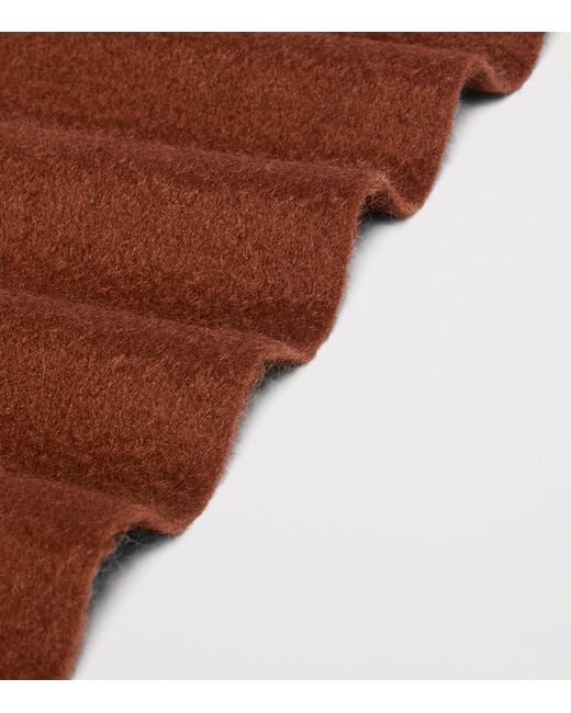 Max Mara Brown Cashmere Monogram Scarf